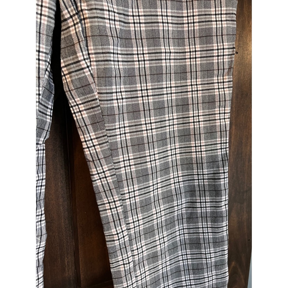 Kim Rogers Womens Plaid Pull On Dress Pants Black White Gray Straight Leg 14S - Picture 12 of 14